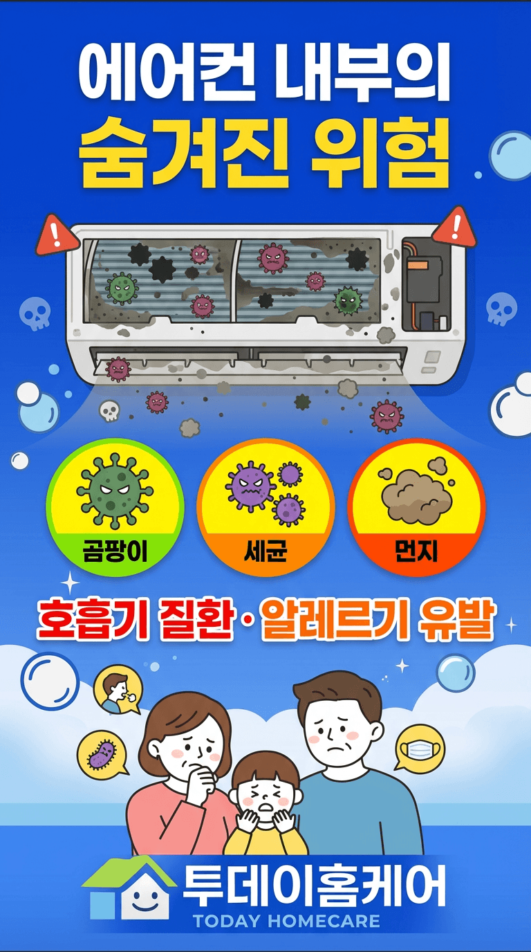 에어컨 내부 곰팡이 세균 오염 위험성 안내